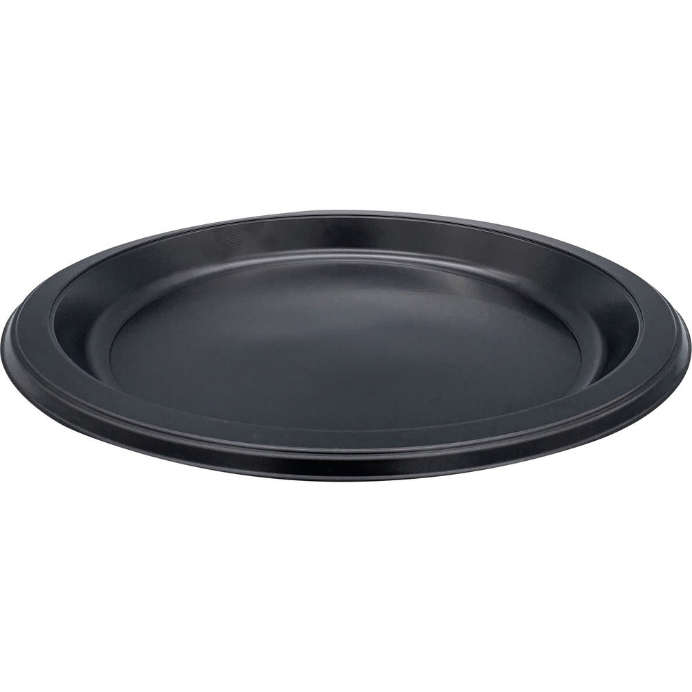 Image of Genuine Joe Round Plates, 9", Plastic, 125/Pack, 4PK/CT, Black