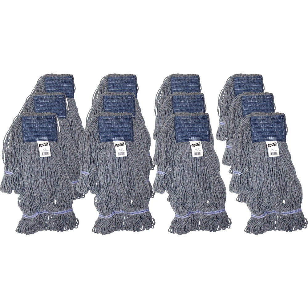 Image of Genuine Joe Earth Mop Mophead Refill, Large, 12/CT, Blue