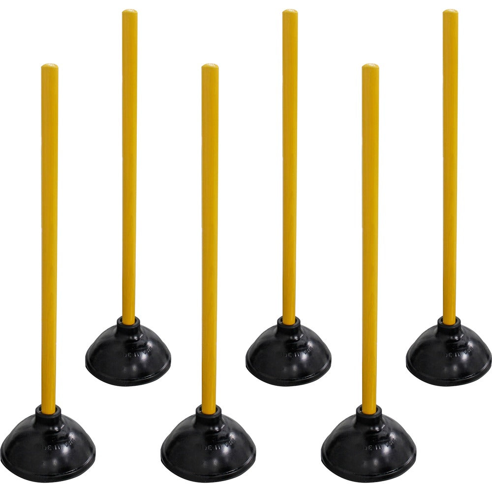 Image of Genuine Joe Value Plus Plunger, 23"x5.75", 6/CT, Yellow Handle