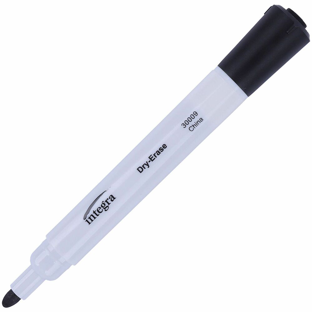 Image of Integra Dry-Erase Marker, Large, Bullet Tip, 1 DZ, Black