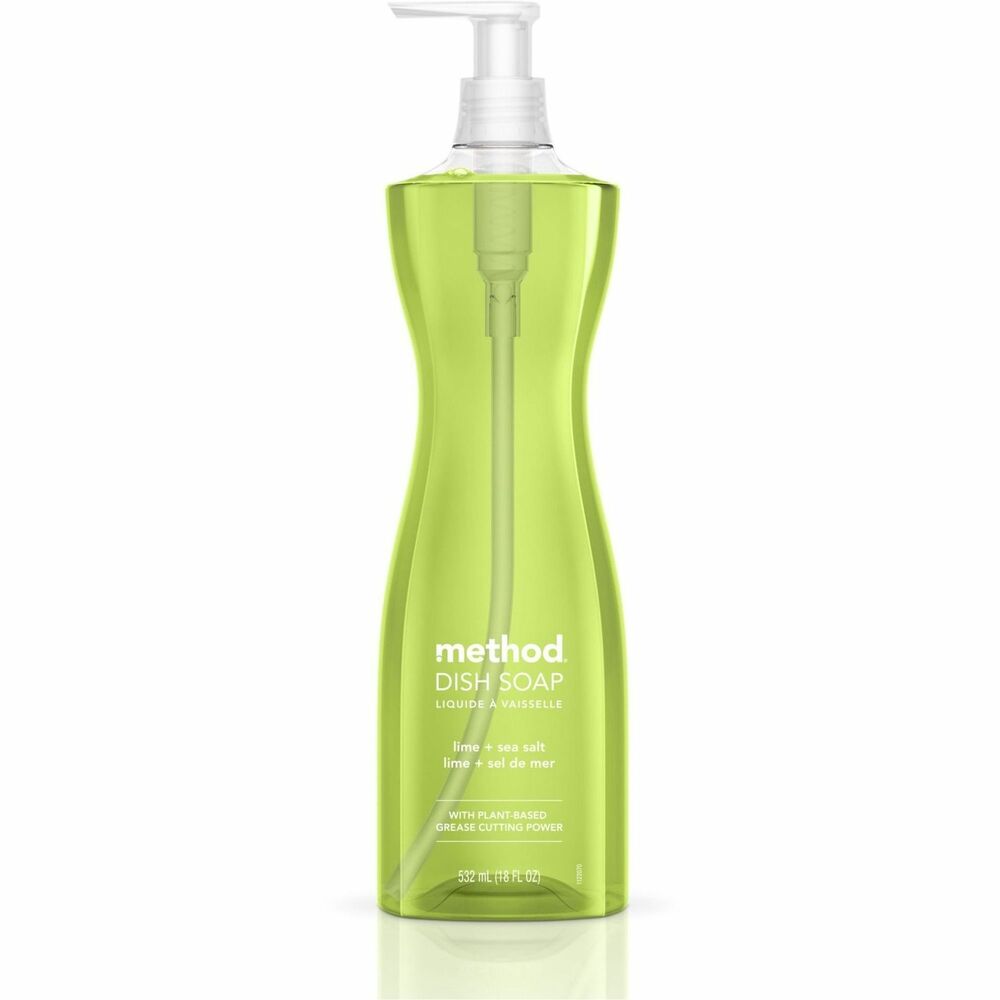 Image of Method Products Dish Soap, Manual, Lime/Sea Salt, 18oz Pump, 6/CT, Green