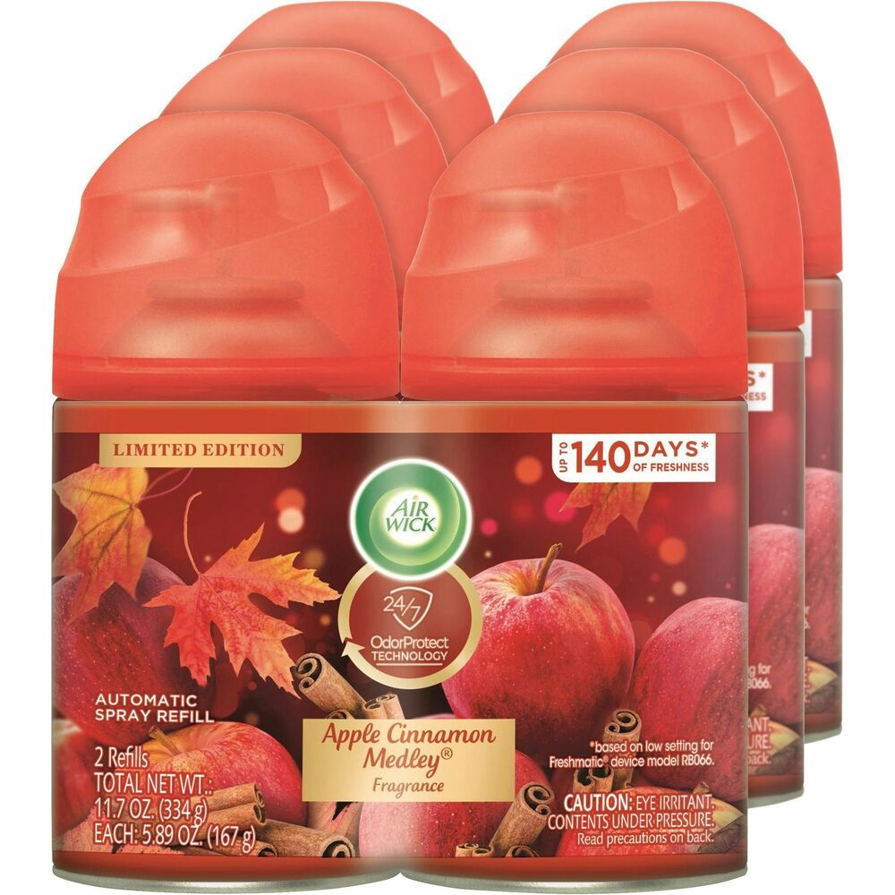 Image of Reckitt Benckiser Air Wick Refill, 5.89 oz., 2/Pack, 3PK/CT,Apple Cinnamon/Red