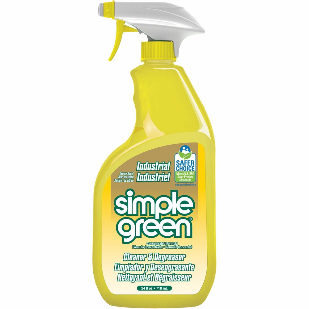Image of Simple Green All-Purpose Cleaner, Degreaser, Spray, 24oz, 12/CT, Lemon