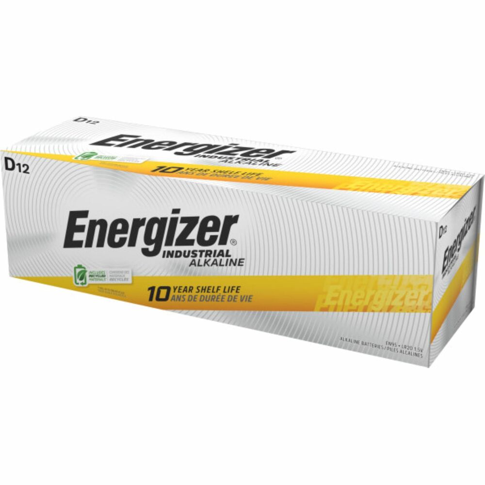 Image of Eveready Battery Co Inc Energizer Industrial Alkaline Battery, D, 72/CT
