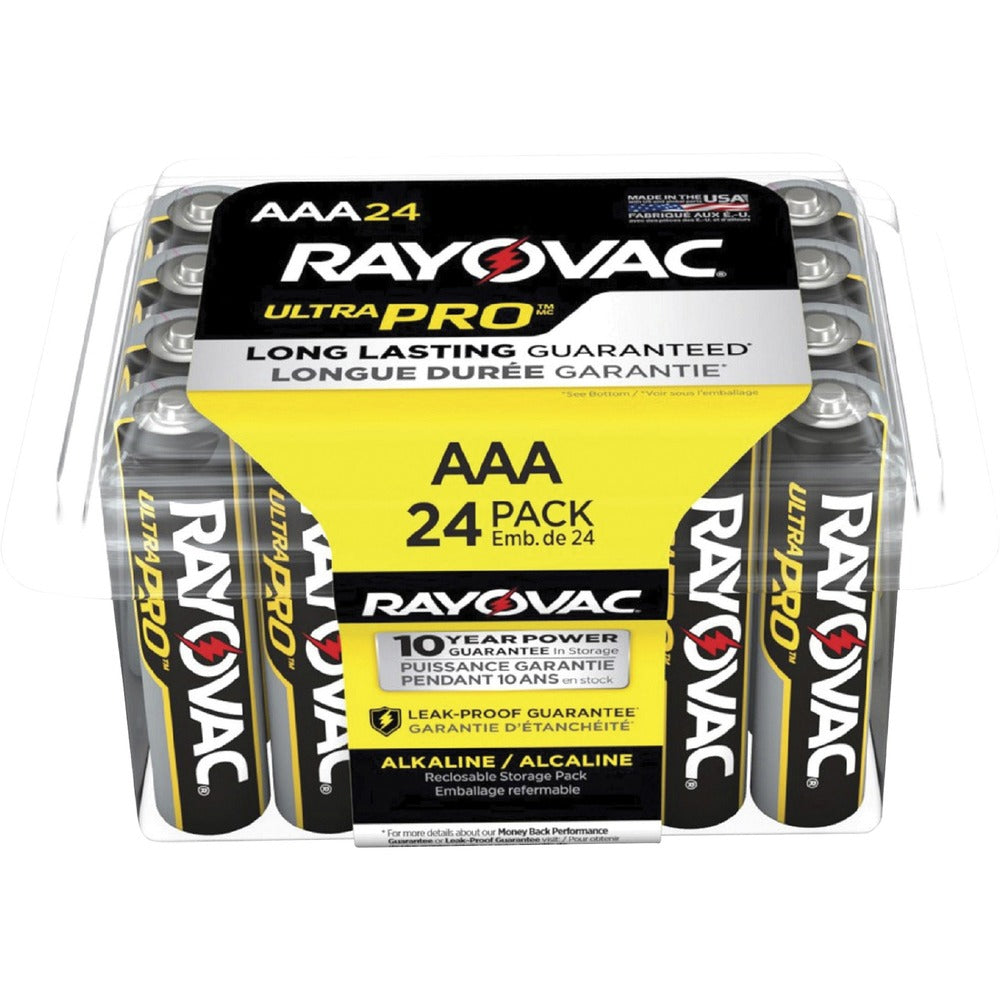 Image of Rayovac Corporation Alkaline Batteries,AAA,Ultra Pro,24/PK,12PK/CT,SRBK