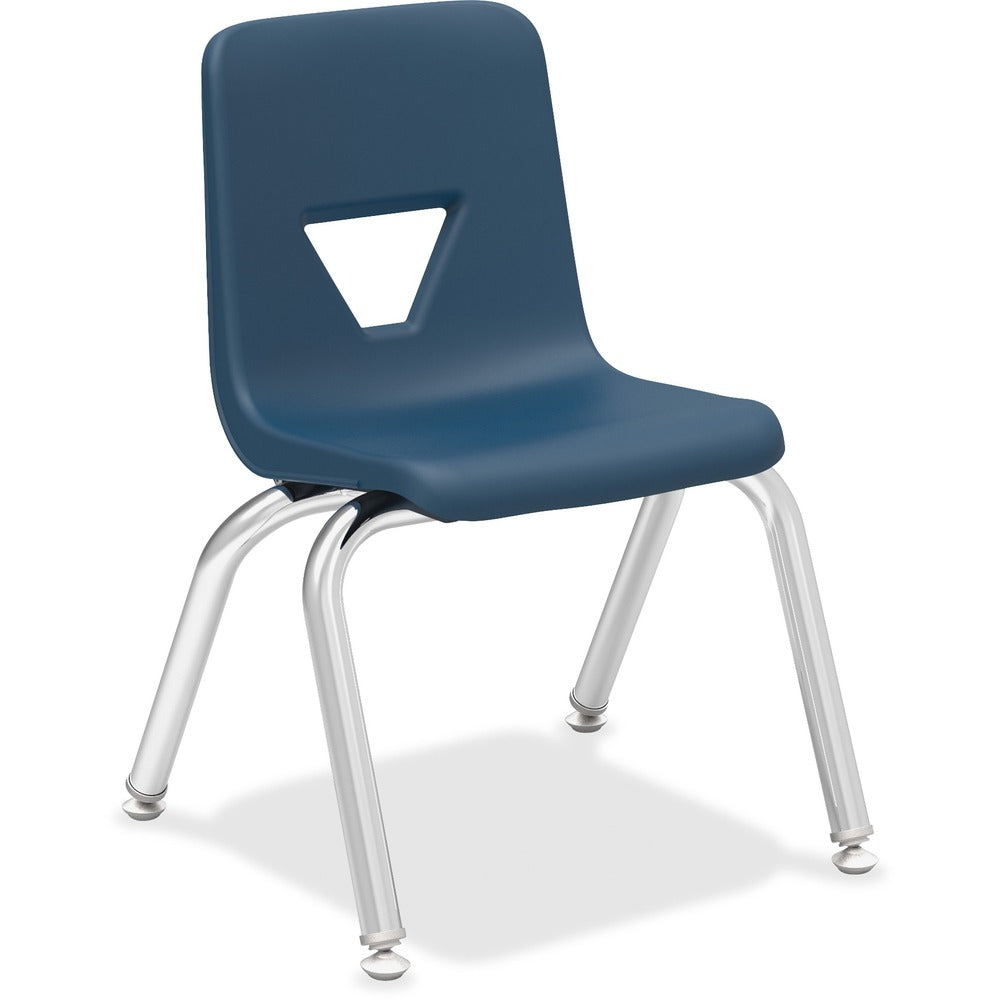 Image of Lorell Student Chairs, Stacking, 14-3/4"x14"x21-5/8", 4/CT, Navy