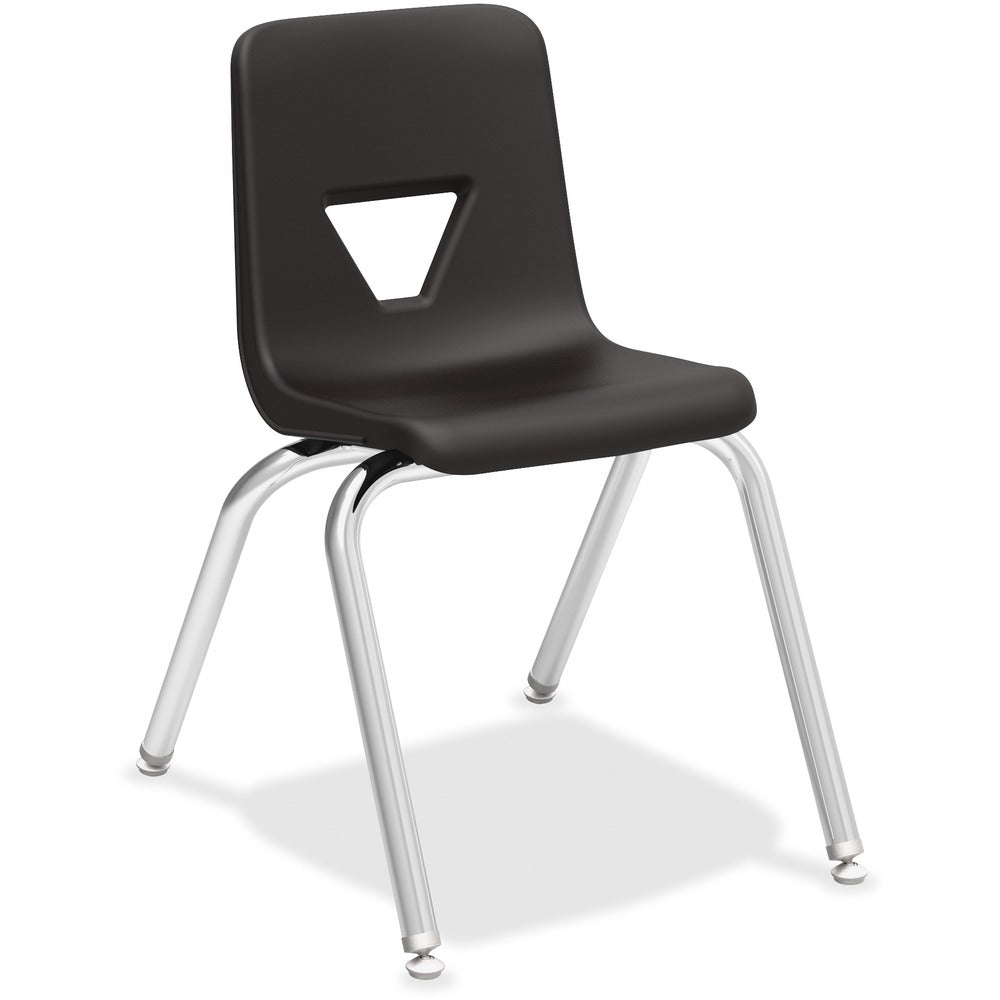 Image of Lorell Student Chairs, Stacking, 15-7/8"x20-1/2"x27", 4/CT, Black