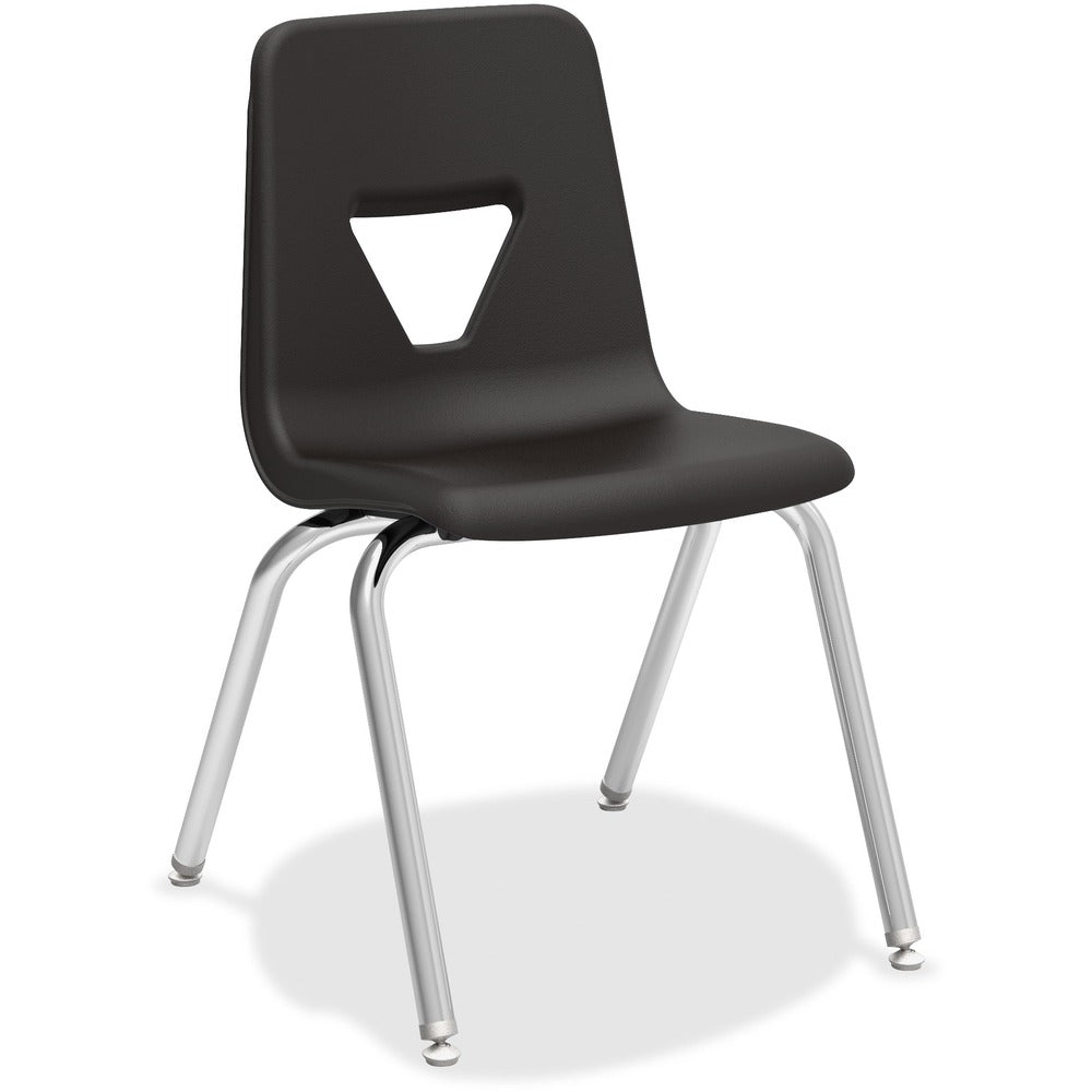 Image of Lorell Student Chairs, Stacking, 18-3/4"x20-1/2"x30", 4/CT, Black
