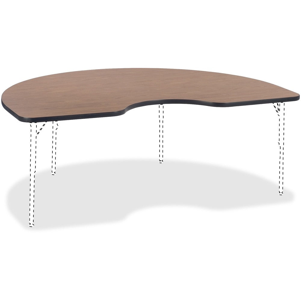 Image of Lorell Tabletop, Kidney Shape, Laminate, 48" x 72", Medium Oak