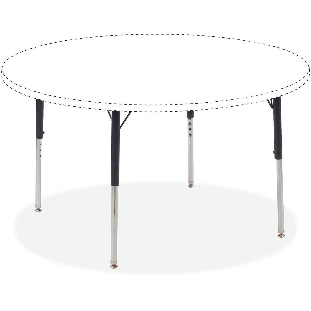 Image of Lorell Base w/4 Legs,f/Activity Tabletops,1-1/8"x30",4/CT,BK/Chrome
