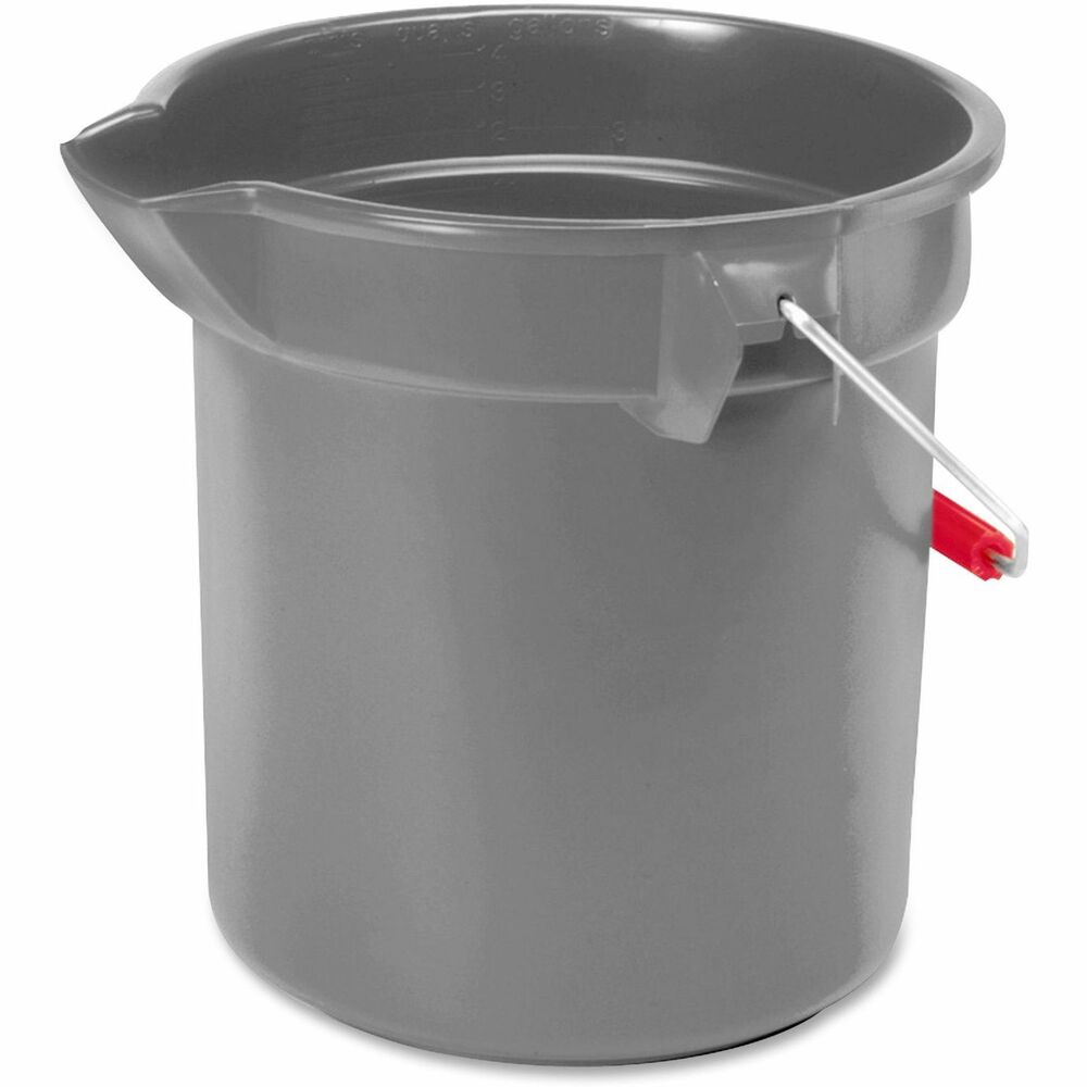 Image of Rubbermaid Commercial Products Brute Utility Bucket, Handle, 10Qt,10-1/2"x10-1/4",12/CT,GY