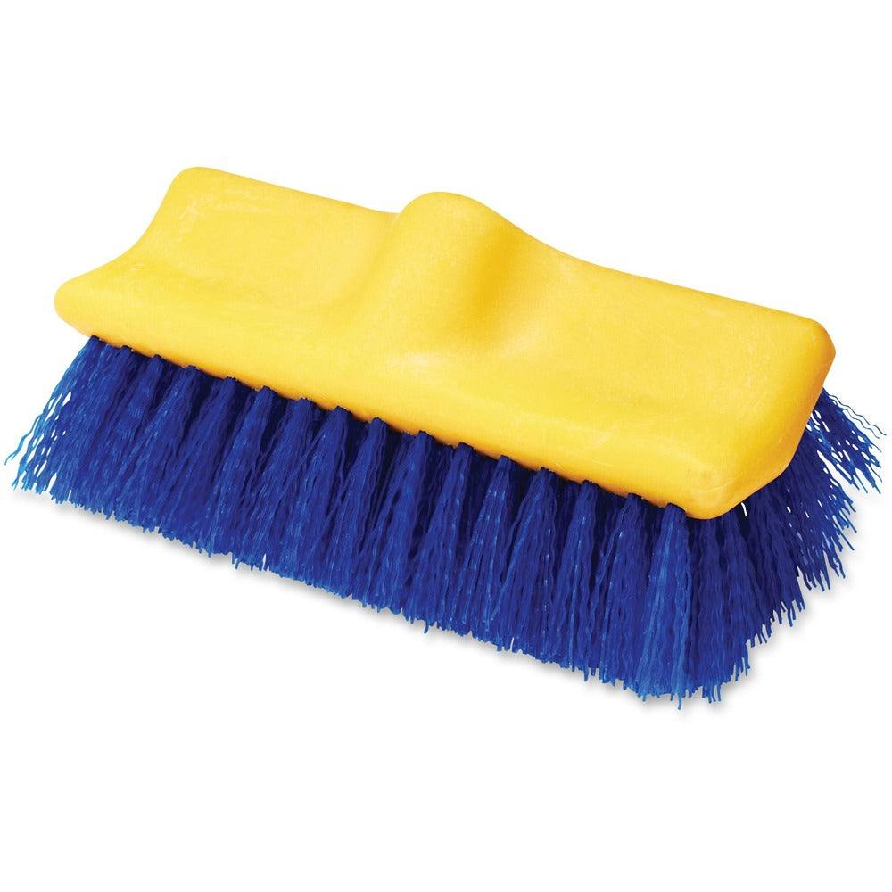 Image of Rubbermaid Commercial Products Floor Scrub Brush, 10" Long, 6/CT, Blue/Yellow