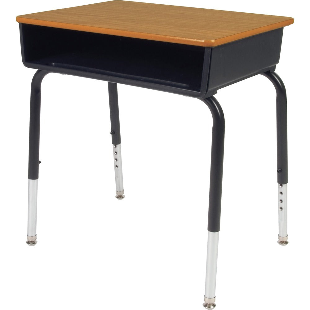 Image of Lorell Student Desks,w/Book Box,24"x18"x22"-30", 2/CT,Medium Oak