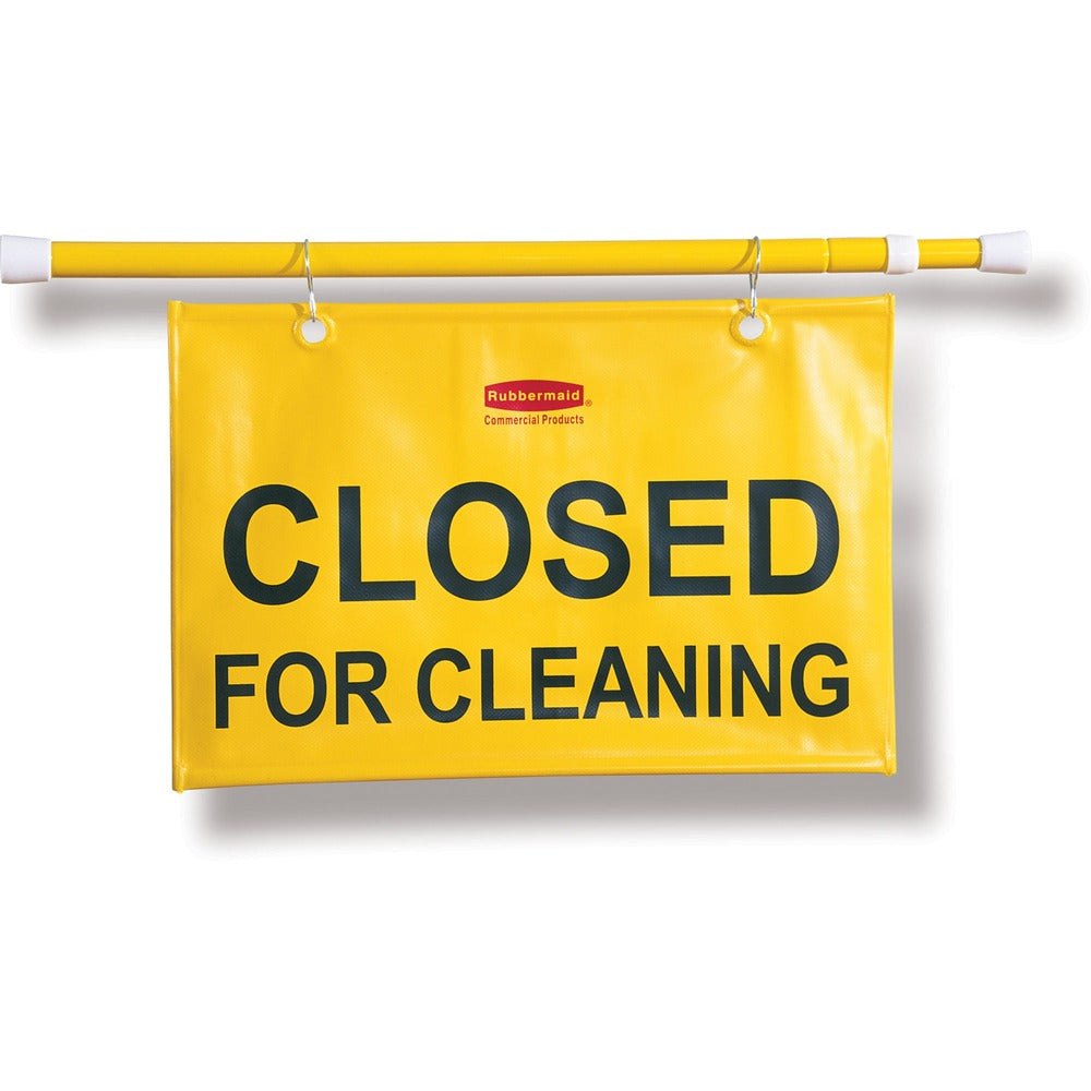 Image of Rubbermaid Commercial Products Safety Sign,"Closed for Cleaning",Extends 49-1/2",6/CT,YW