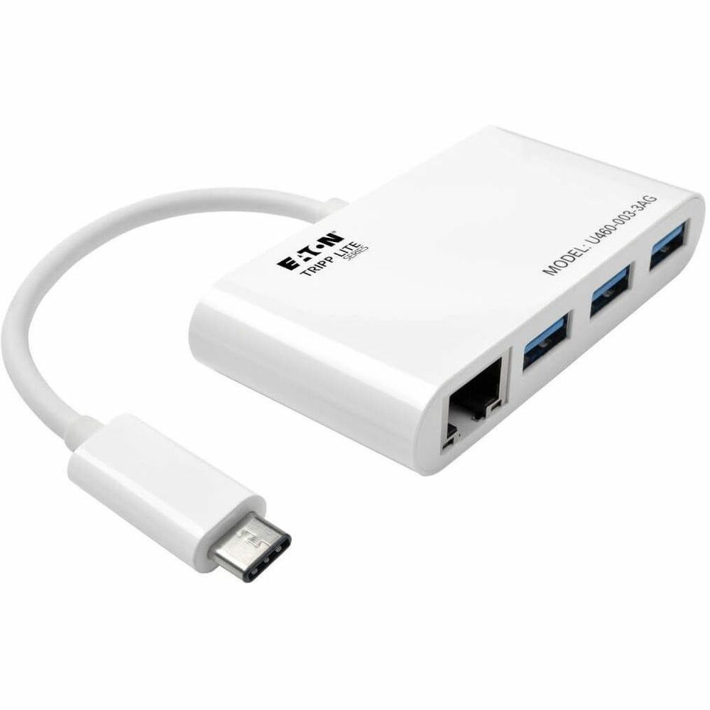 Image of Tripp Lite Hub/Adapter, Portable, USB-C, Gen 1, USB 3.1, White