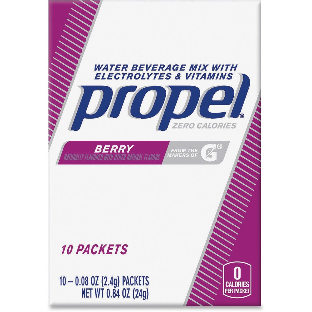 Image of Quaker Foods Propel Powder Packs, .08oz., 10 Packets, 120/CT, Berry/PE