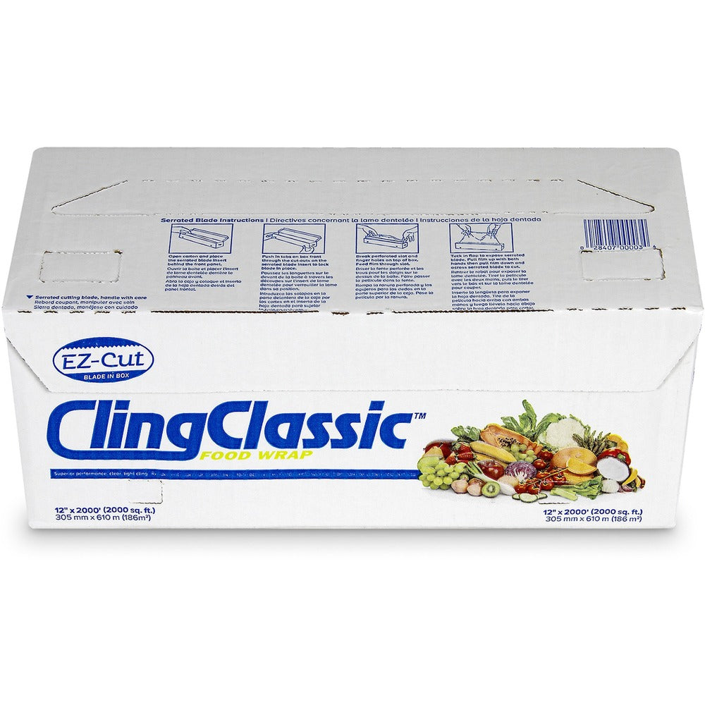 Image of Webster Prof Grade Plastic Food Wrap, 12"x2000', Clear