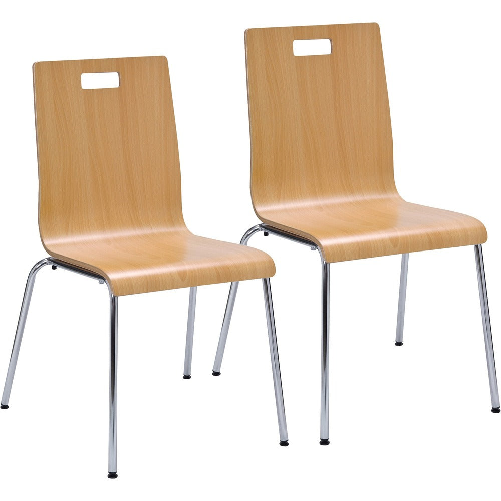 Image of Lorell Brentwood Cafe Chair, 20-1/2"x21"x34", 2/CT, Natural