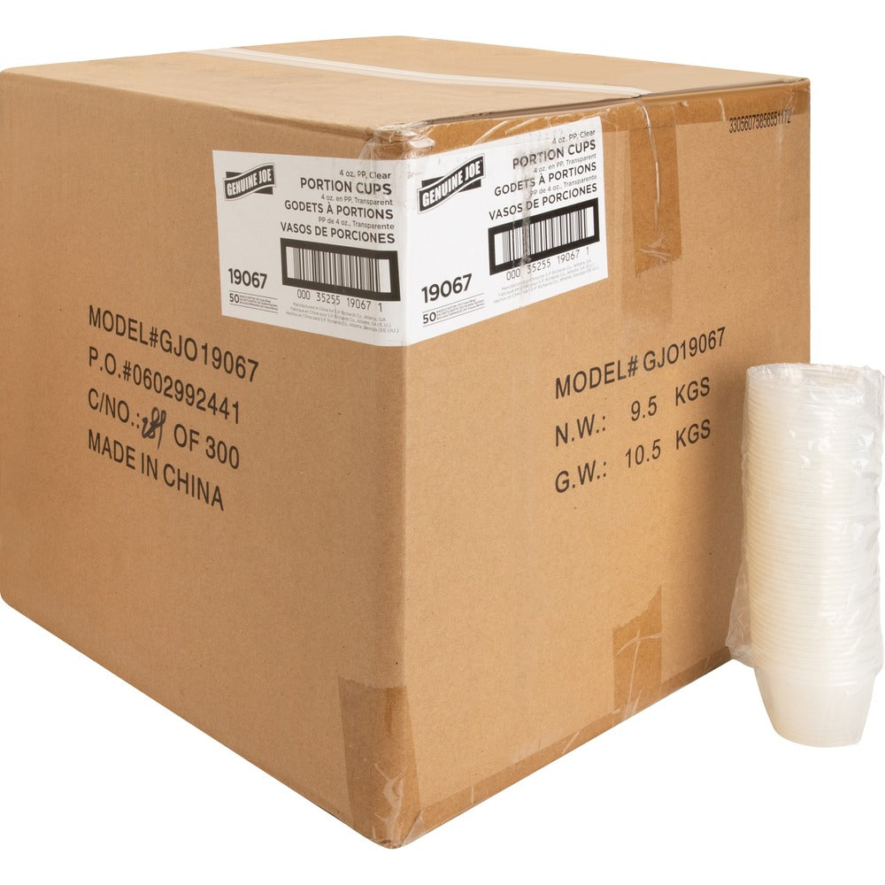 Image of Genuine Joe Portion Cups, 4oz., 50/BG, 50BG/CT, Clear