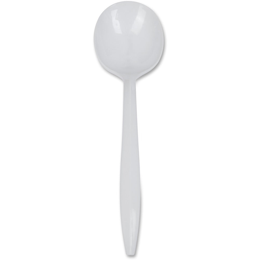 Image of Genuine Joe Soup Spoons, Plastic, Medium-Weight, 1000/CT, White
