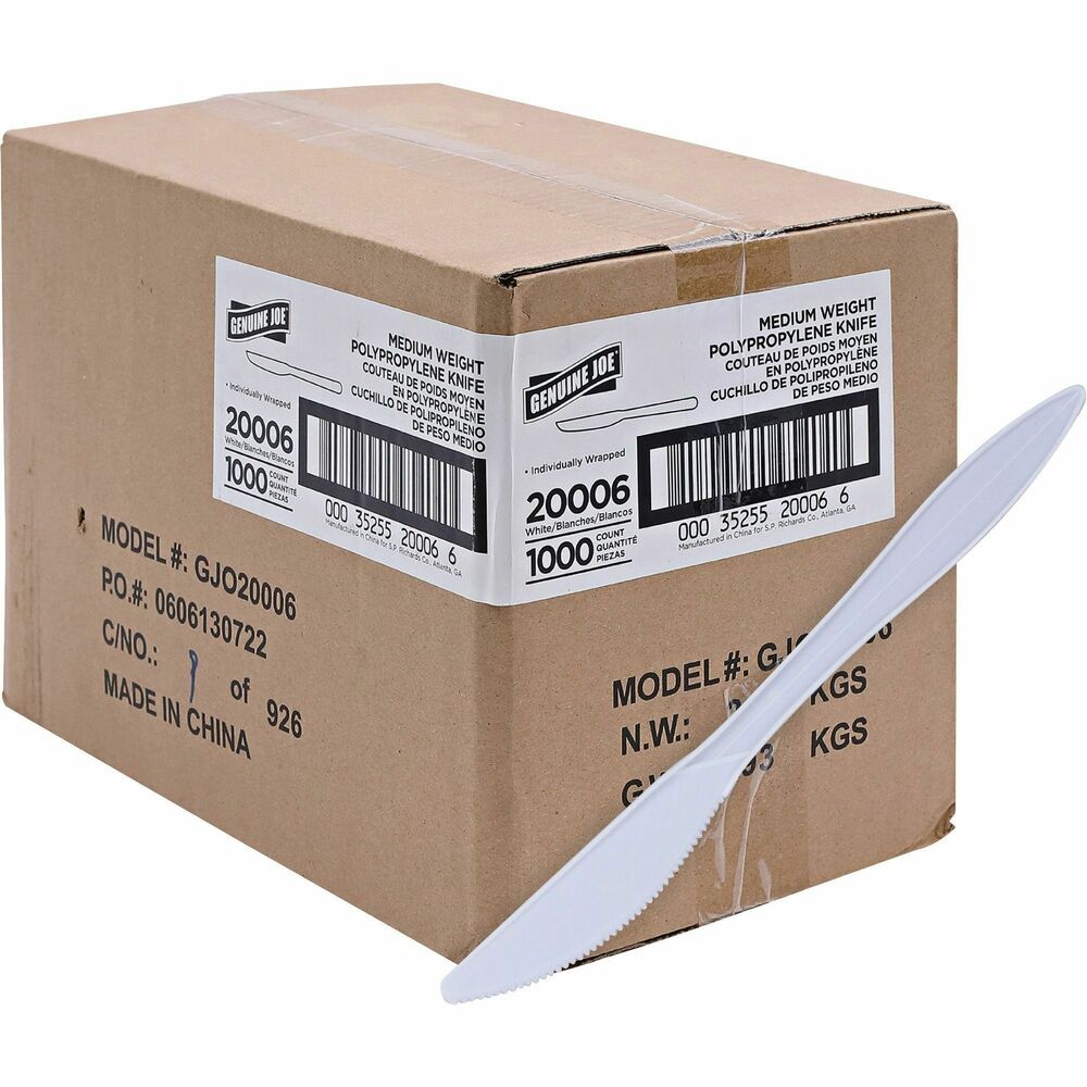 Image of Genuine Joe Knives, Plastic, Medium-Weight, 1000/CT, WE