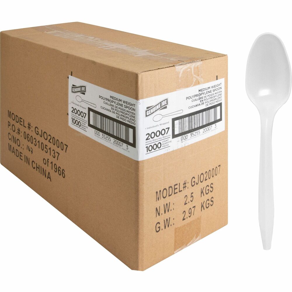 Image of Genuine Joe Spoons, Plastic, Medium-Weight, 1000/CT, WE