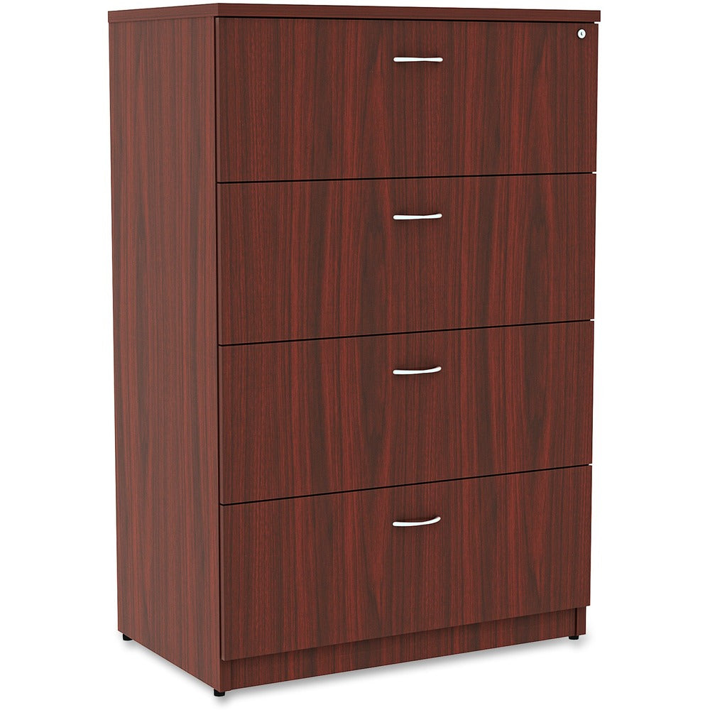 Image of Lorell Lateral File, 4-Drawer, 35-1/2"x22"x54-3/4", Mahogany