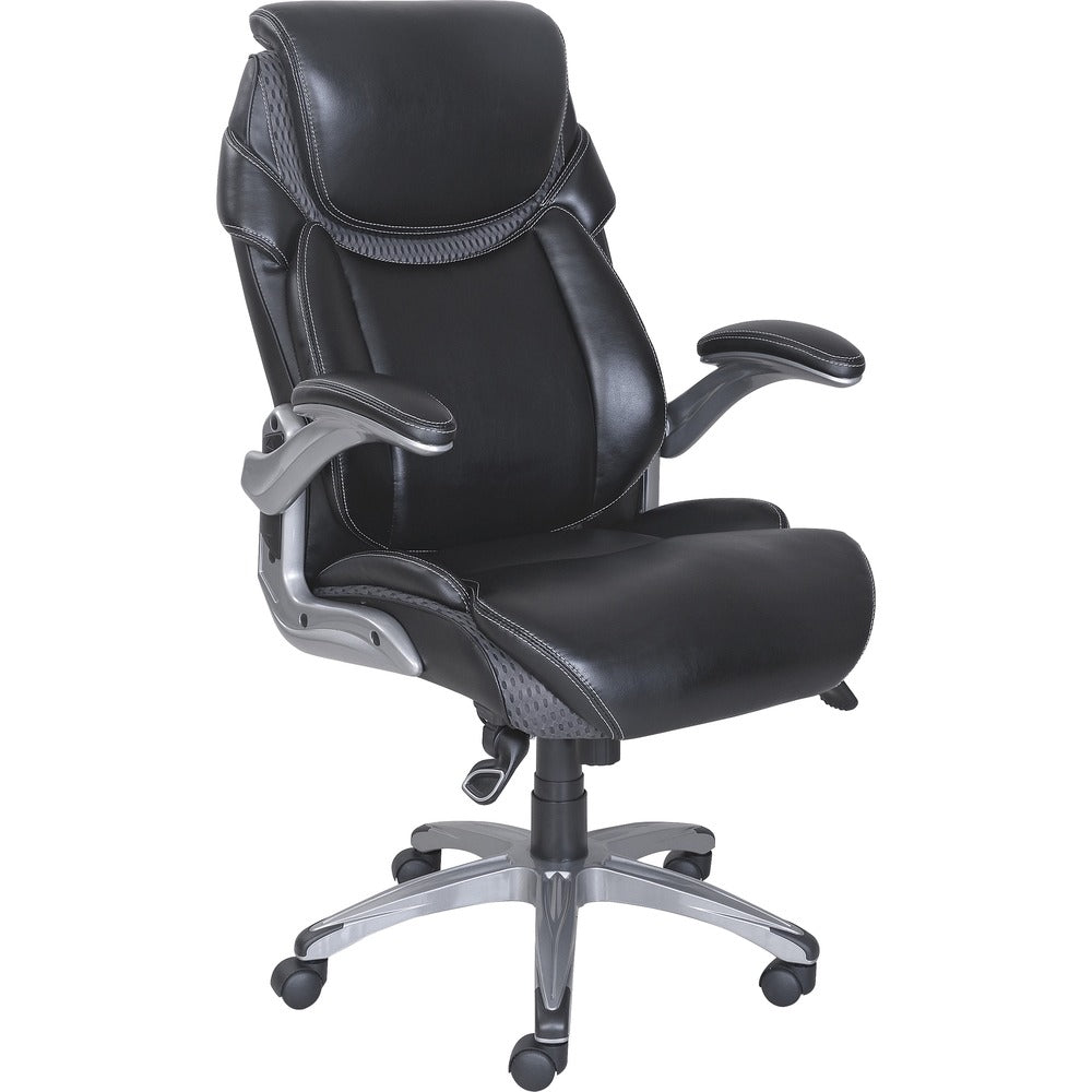 Image of Lorell Executive Chair, Leather, 27-3/4"x30"x46-3/4", Black