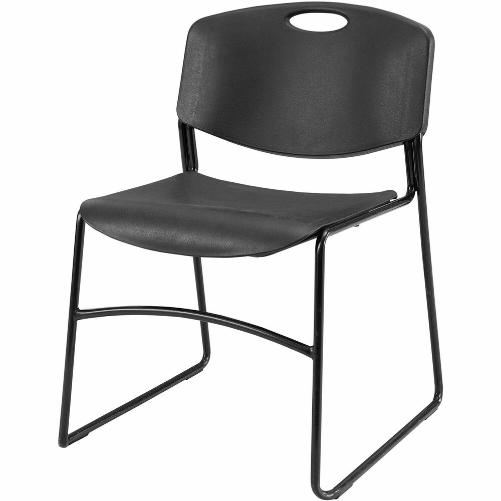 Image of Lorell Stack Chairs,Hvy-dty,250 lb Cap,21-1/4"x26-1/8"x34",4/CT,BK