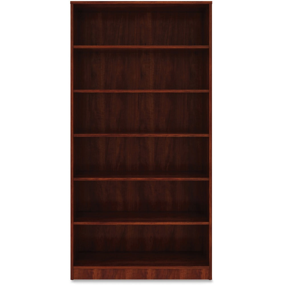 Image of Lorell Bookcase, 6-Shelf, 5 Adj Shelves, 36"x12"x72', Cherry