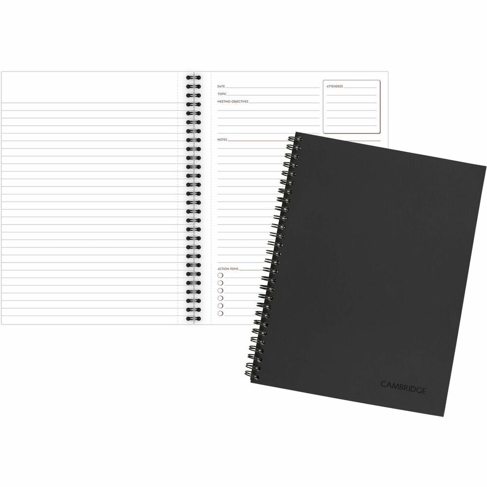 Image of Mead Limited Meeting Notebook, 9-1/2"x7-1/4", Rld, 80Pgs, BK