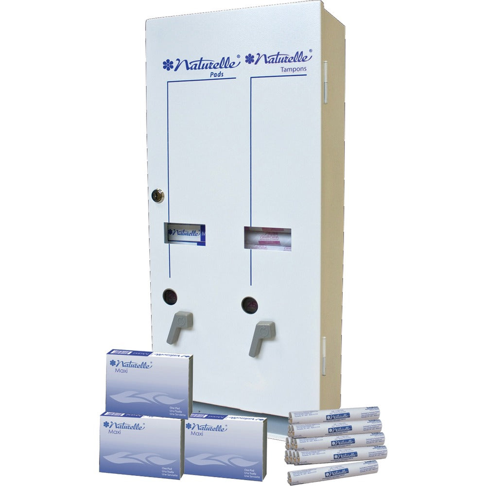 Image of Impact Products Hygiene Dispenser, Dual Vendor, 10.754"x5.5"x24", White