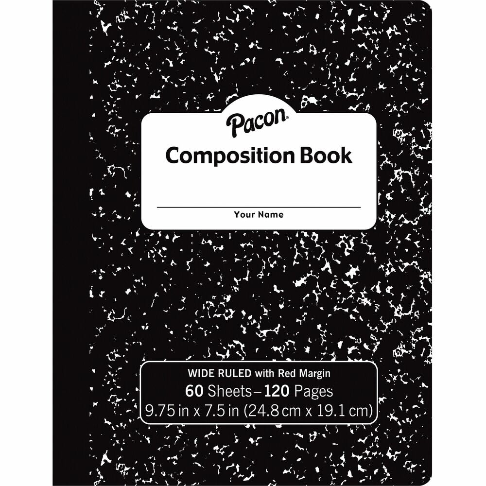 Image of Pacon Composition Book, 3/8" W-Rld, 60Shts, 72/CT, BKME
