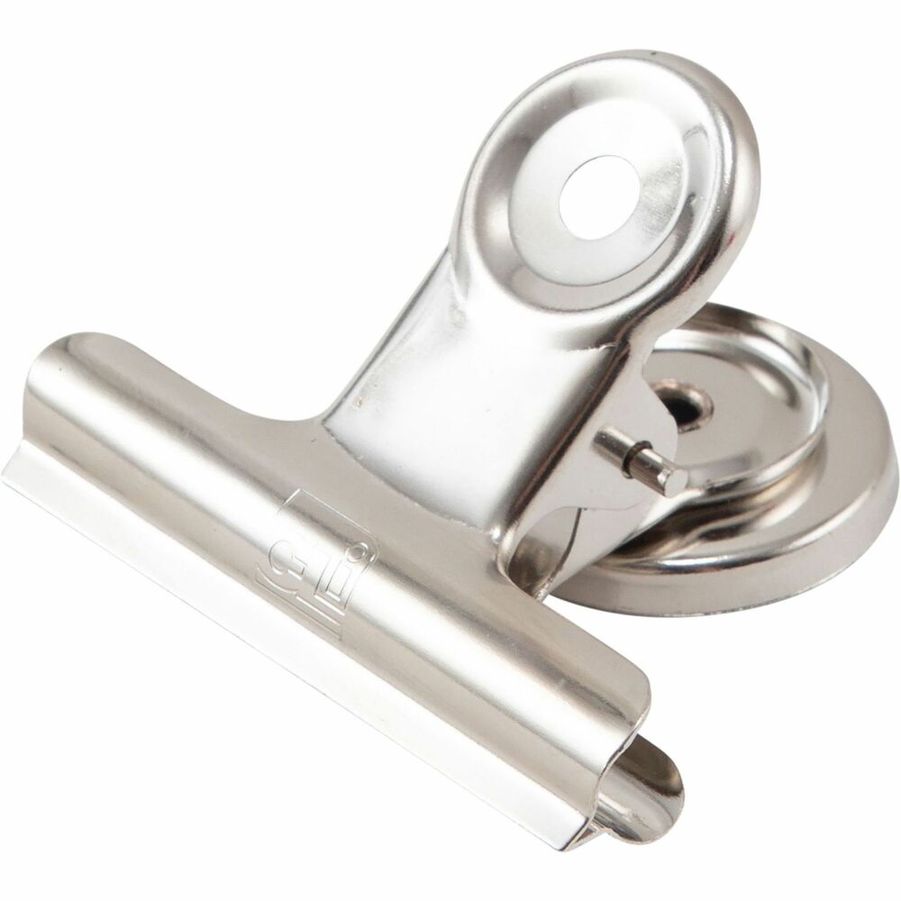 Image of Charles Leonard, Inc Magnetic Spring Clips, 2", 12/BX, Chrome
