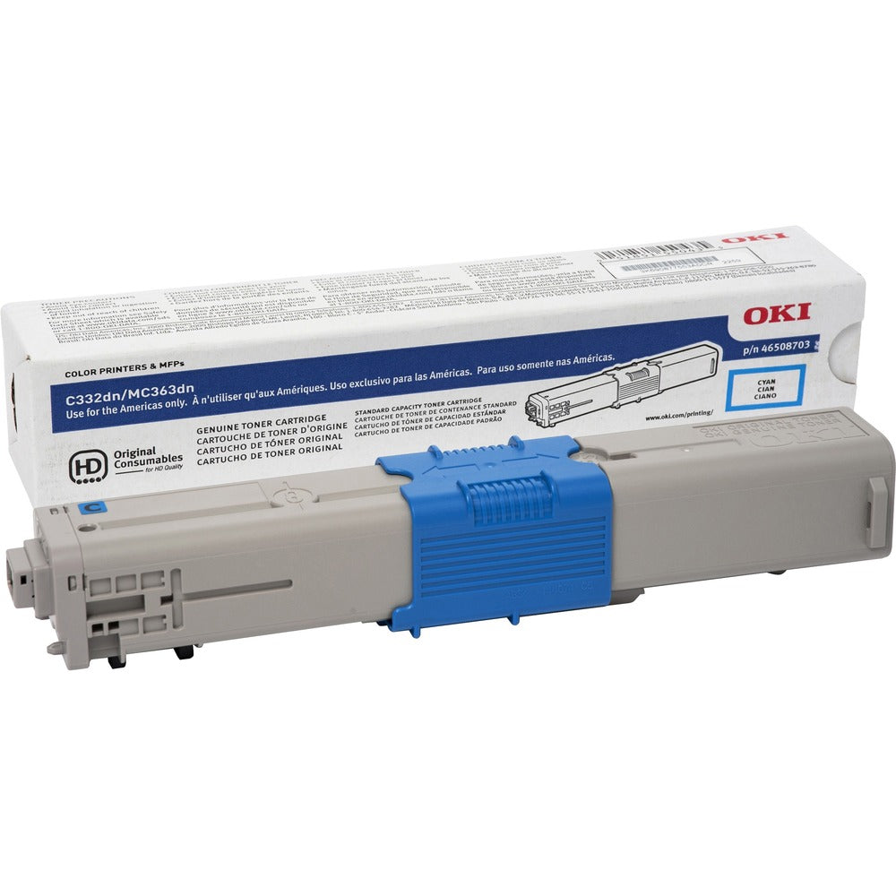 Image of OKI Toner Cartridge, f/C332/MC363, 3000 Page Yield, CYN