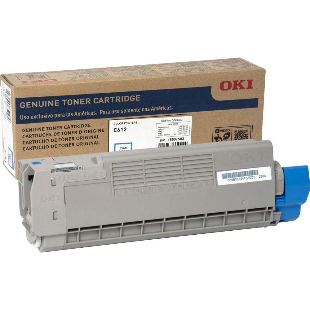 Image of OKI Toner Cartridge, f/C612, 6,000 Page Yield, CYN