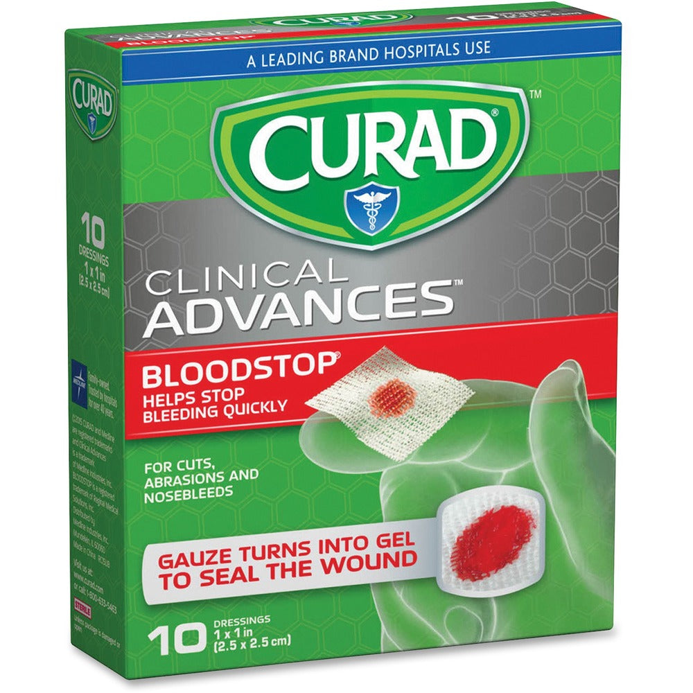 Image of Medline Blood Stop Bandage, Curad, 1"x1", 10/BX, White