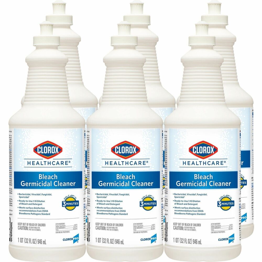 Image of Clorox Company Disinfectant w/Bleach, Pull-Top, 32oz, 6/CT, White