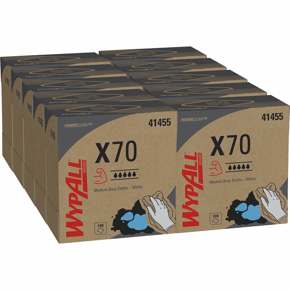 Image of Kimberly-Clark Professional Wypall X70 Wipers, pop-Up Box, 100 Shts/BX, 10BX/CT, WE