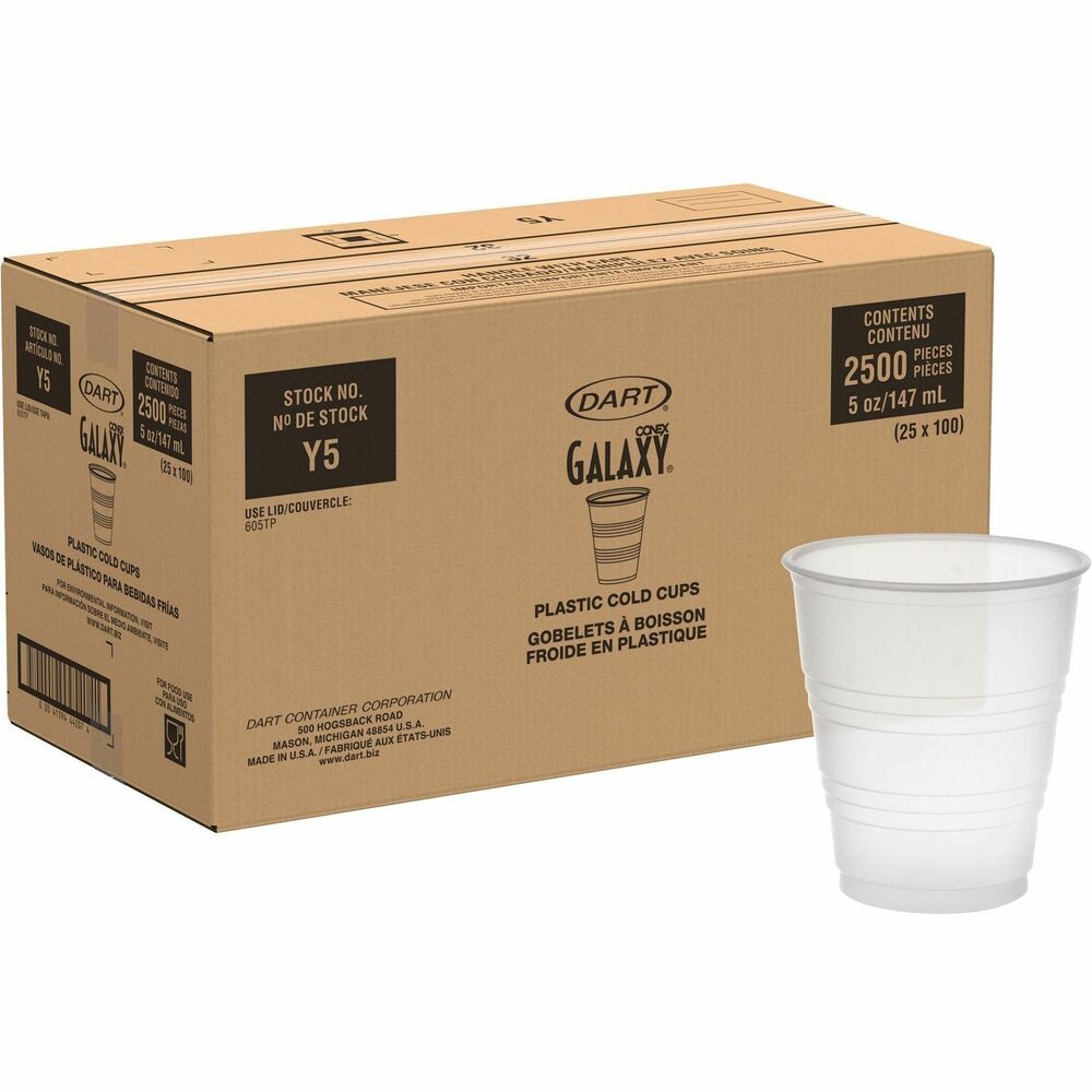 Image of Solo Cup Company Cold Cups, Plastic, 5oz., 2500/CT, Translucent
