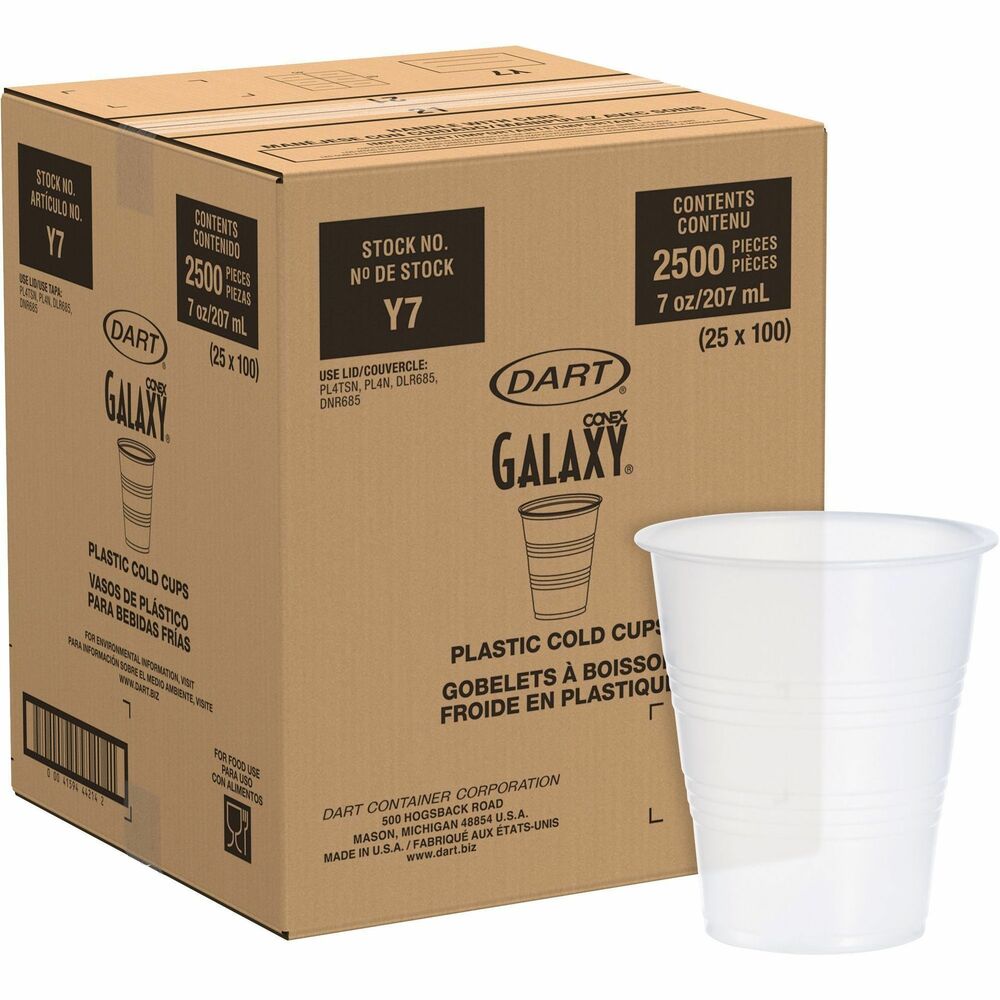 Image of Solo Cup Company Cold Cups, Plastic, 7oz., 2500/CT, Translucent