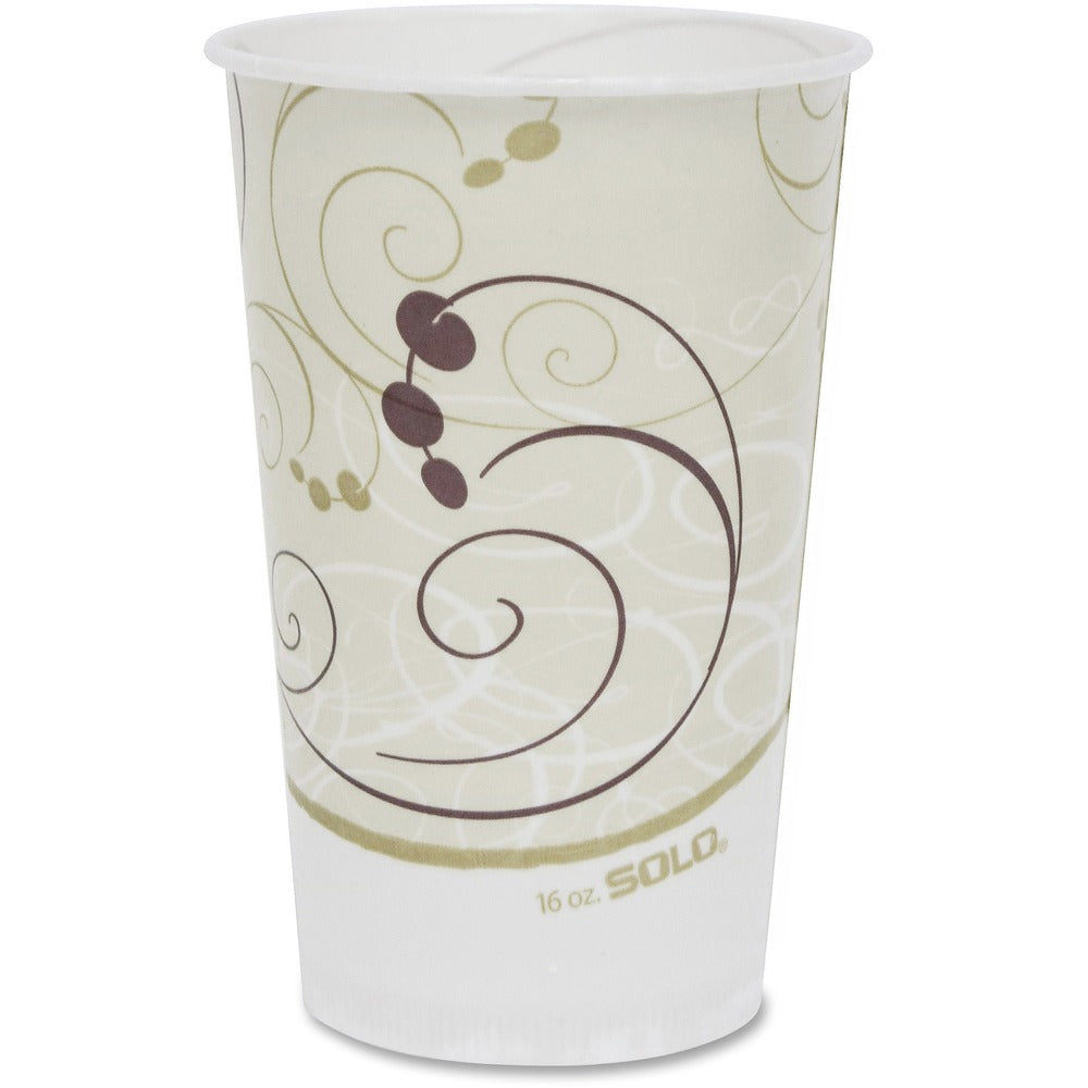 Image of Solo Cup Company Cold Cup,Waxed Paper,16oz.,Symphone Design,20PK/CT
