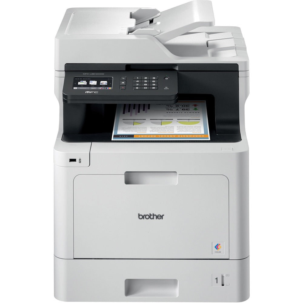Image of Brother MFP Laser Printer, 33PPM, Duplex Printing, 512MB, GY