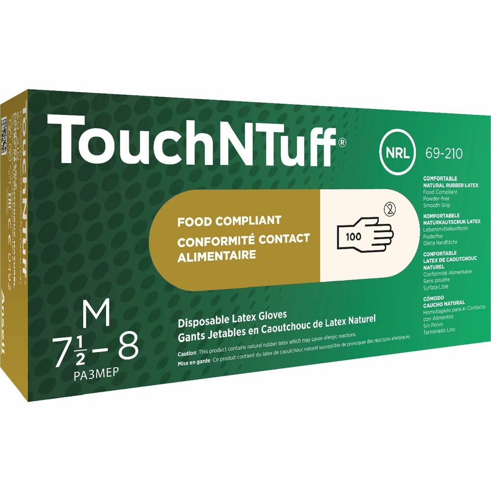 Image of Ansell Healthcare Products Rubber Latex Powdered Gloves, 5-mil, Med, White