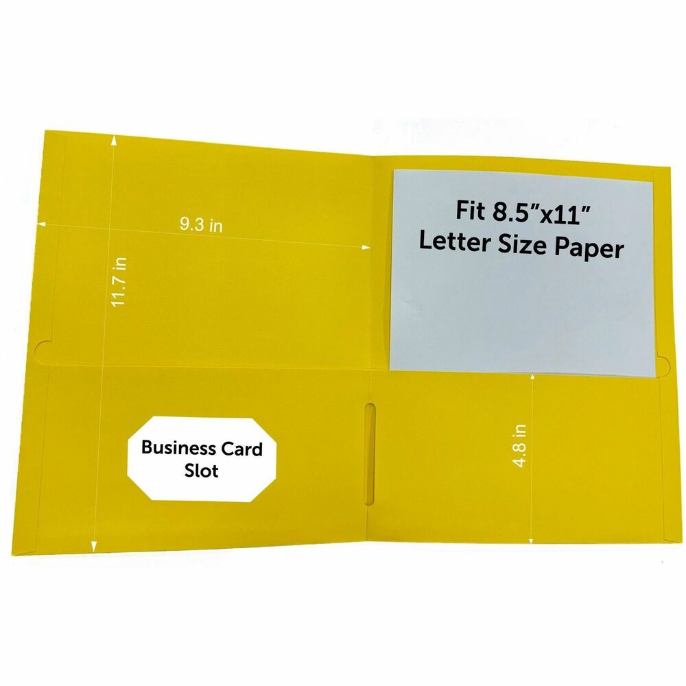 Image of Business Source Portfolio,2-Pocket,125-Sht Cap,8-1/2"x11-1/2",25/BX,YW