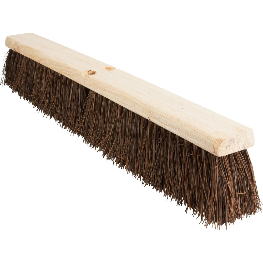 Image of Genuine Joe Push Broom, Palmyra, Indoor/Outdoor, 24", Brown