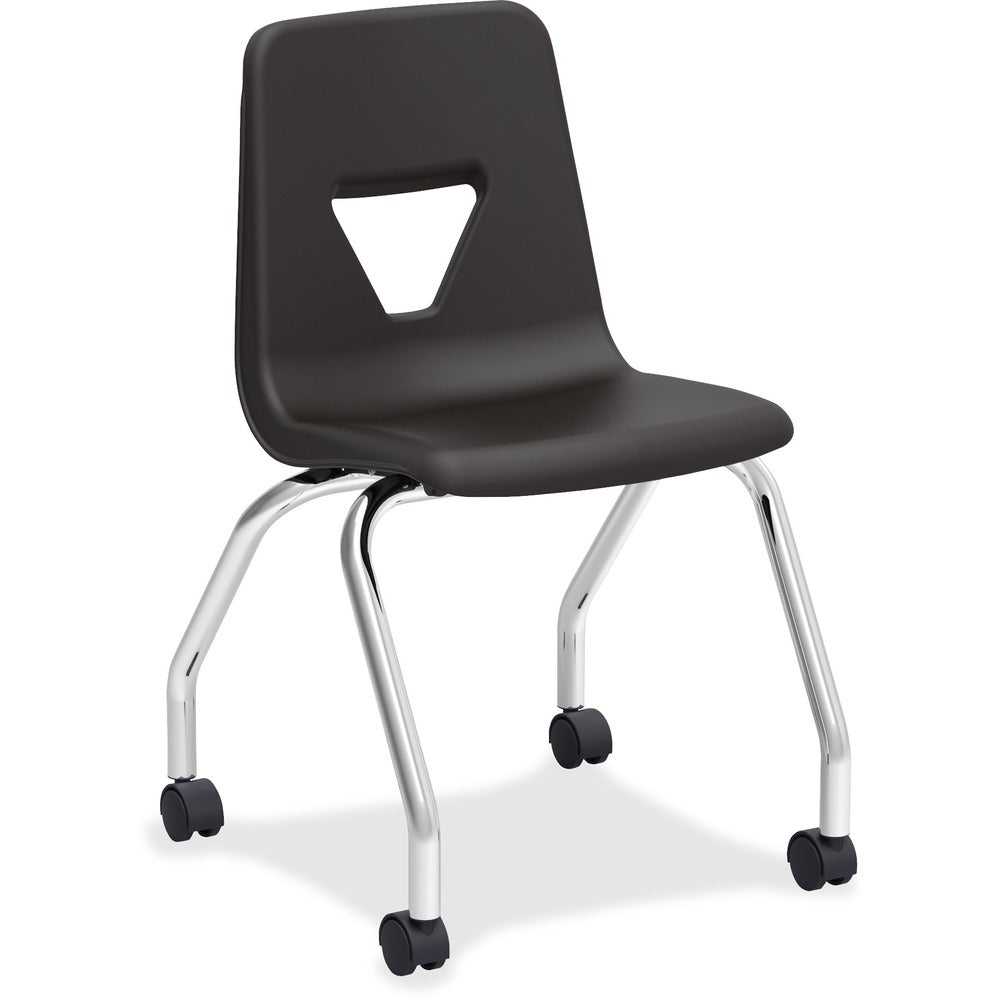 Image of Lorell Mobile Chairs, 4-Leg Base, 18-1/2"x21"x30", 2/CT, Black