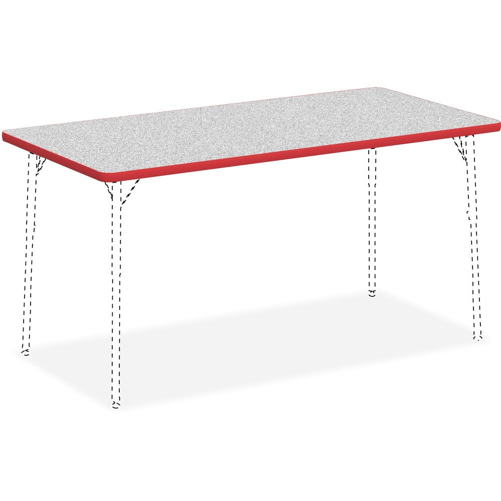 Image of Lorell Tabletop, Rectangular, Laminate, 30"x60", Gray/Red