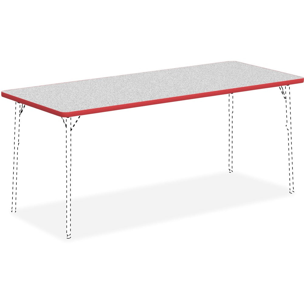 Image of Lorell Tabletop, Rectangular, Laminate, 30"x72", Gray/Red