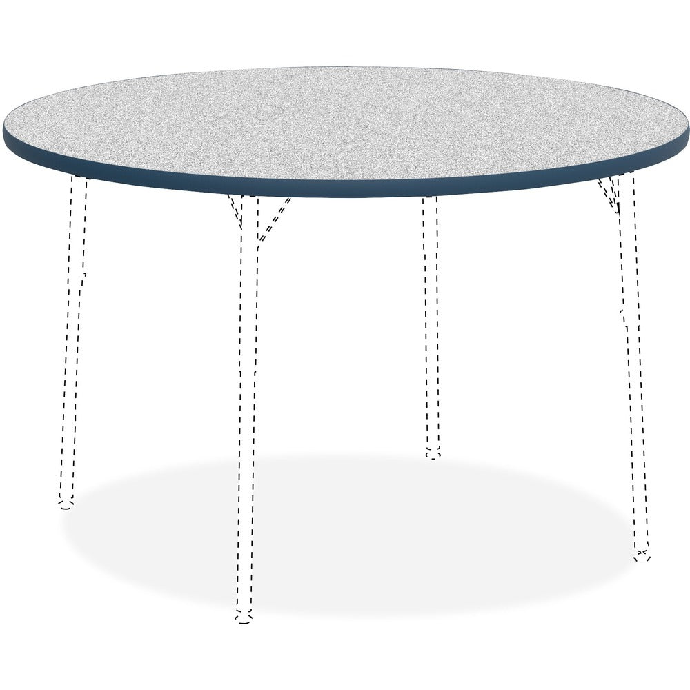 Image of Lorell Tabletop, Round, Laminate, 48" Round, Gray/Navy